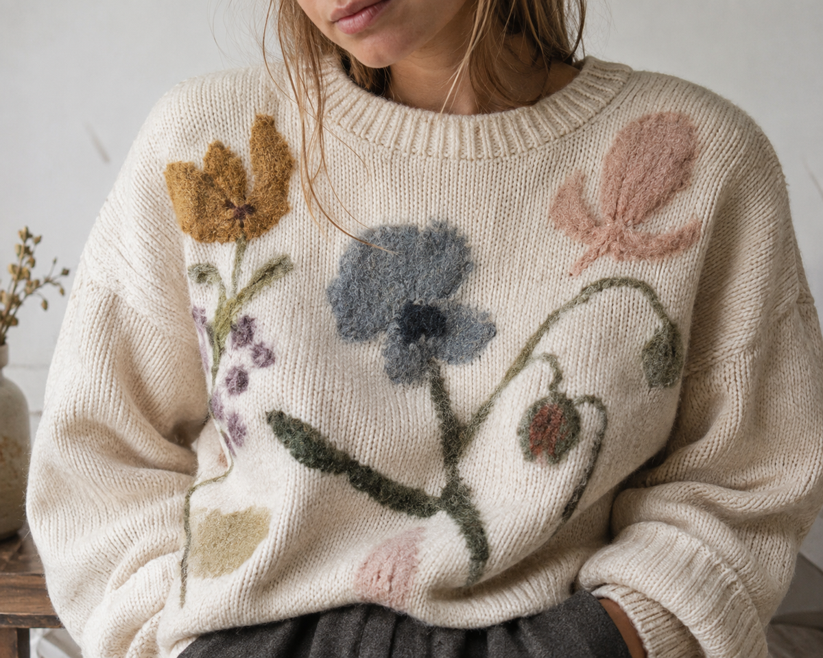 10.17.26 Needle Felting On Your Own Sweater   October 17 @ 10am - 12:30pm